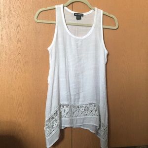 White summer blouse with flower designs